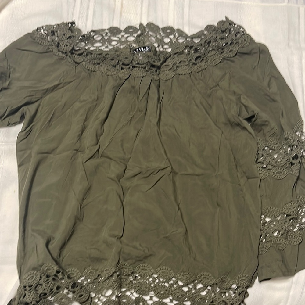 Green crochet top